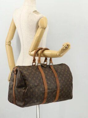 LOUIS VUITTON Monogram Keepall Bandouliere 45 Boston Bag M41418 LV Auth 172711
